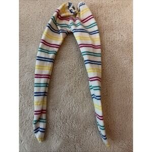 Barbie Rainbow Striped Footed Leggings White Background READ B9